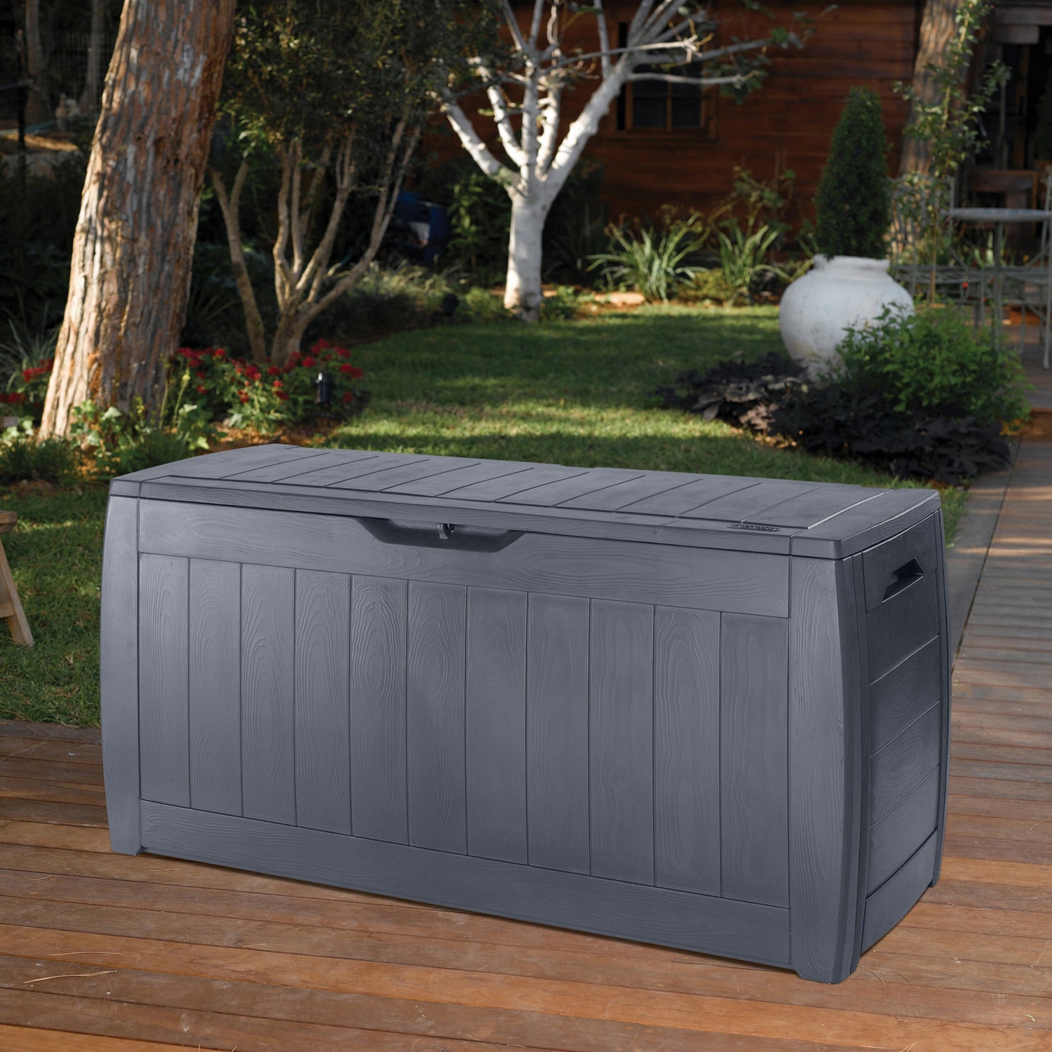 KETER - Baule da giardino grafite Hollywood - h57x117,5x45 cm